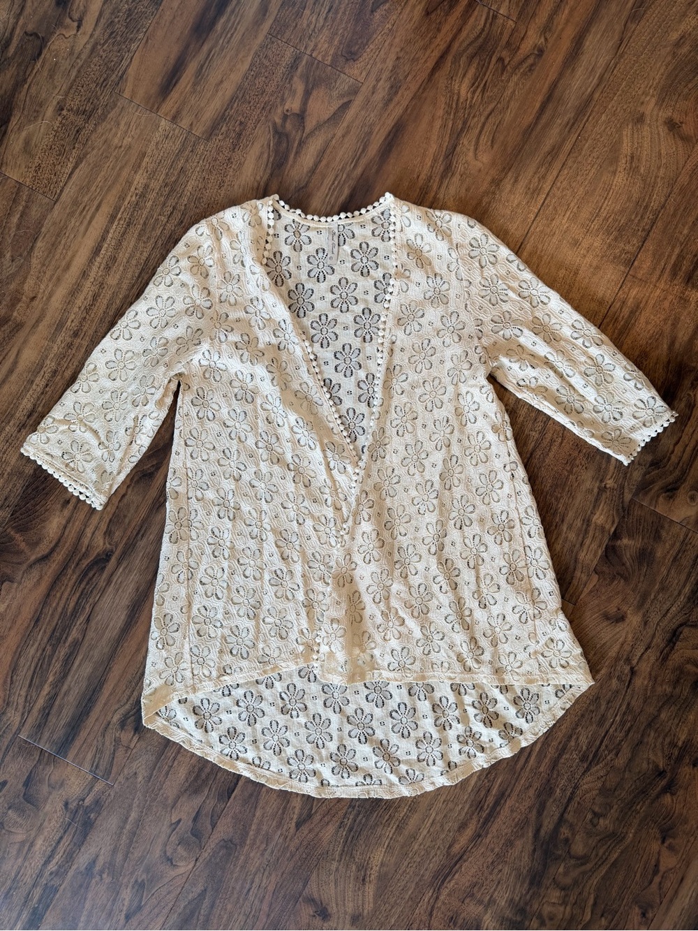 Floral Lace Open-Front Shall / Coverup